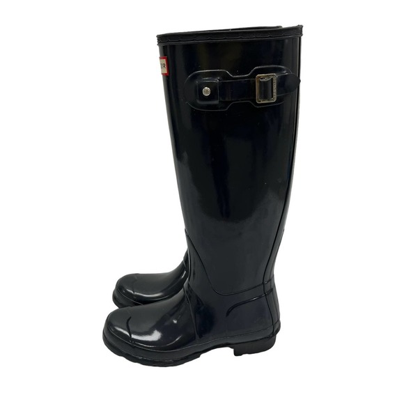 Hunter Deep Grey Original Tall Gloss Rain Boots 5 - Picture 3 of 5